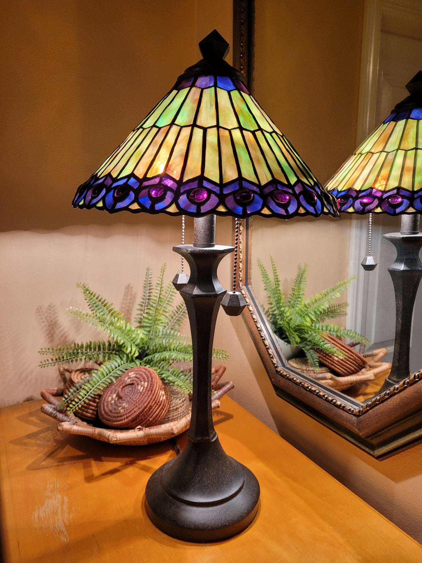 Vintage Stained Glass Lamp