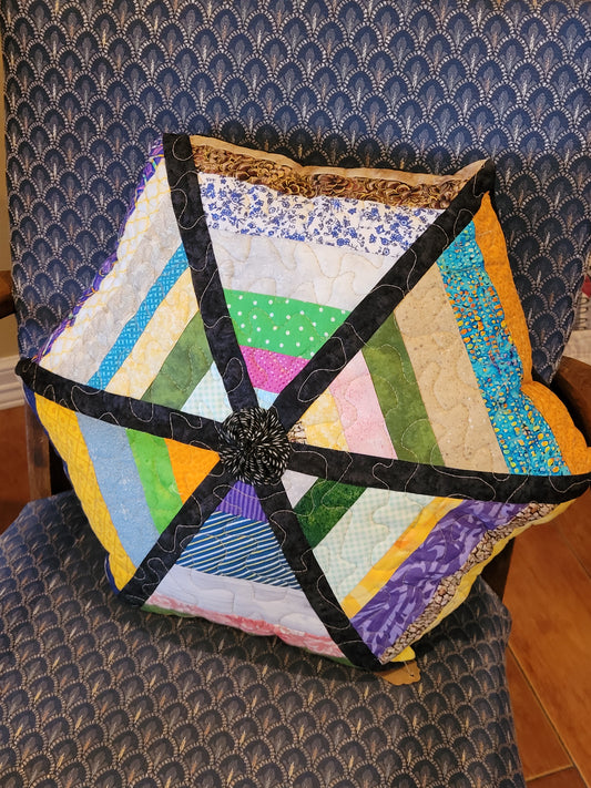 Hexie Pillow with Black Accents