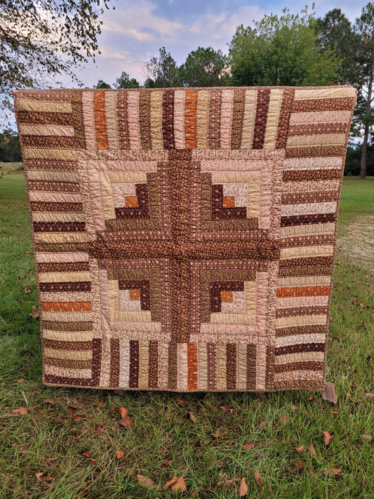 Vintage Hand-quilted Throw Blanket