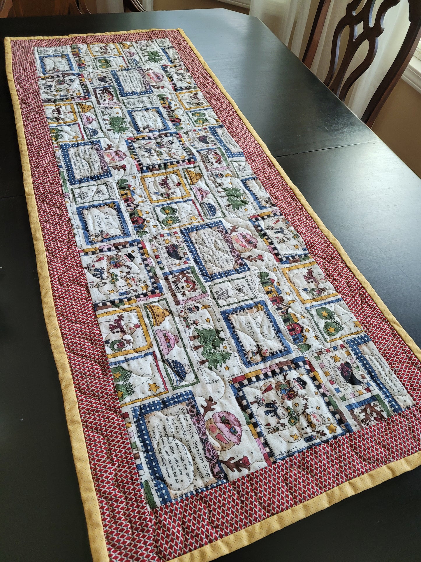 Handmade Folk Art Christmas Table Runner