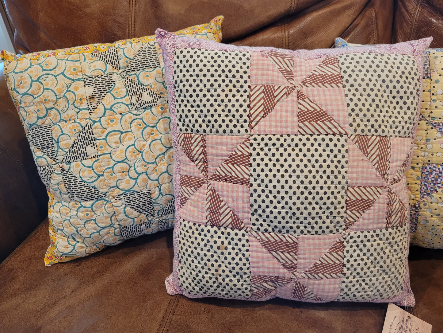 Assorted Vintage Quilt Block Pillows