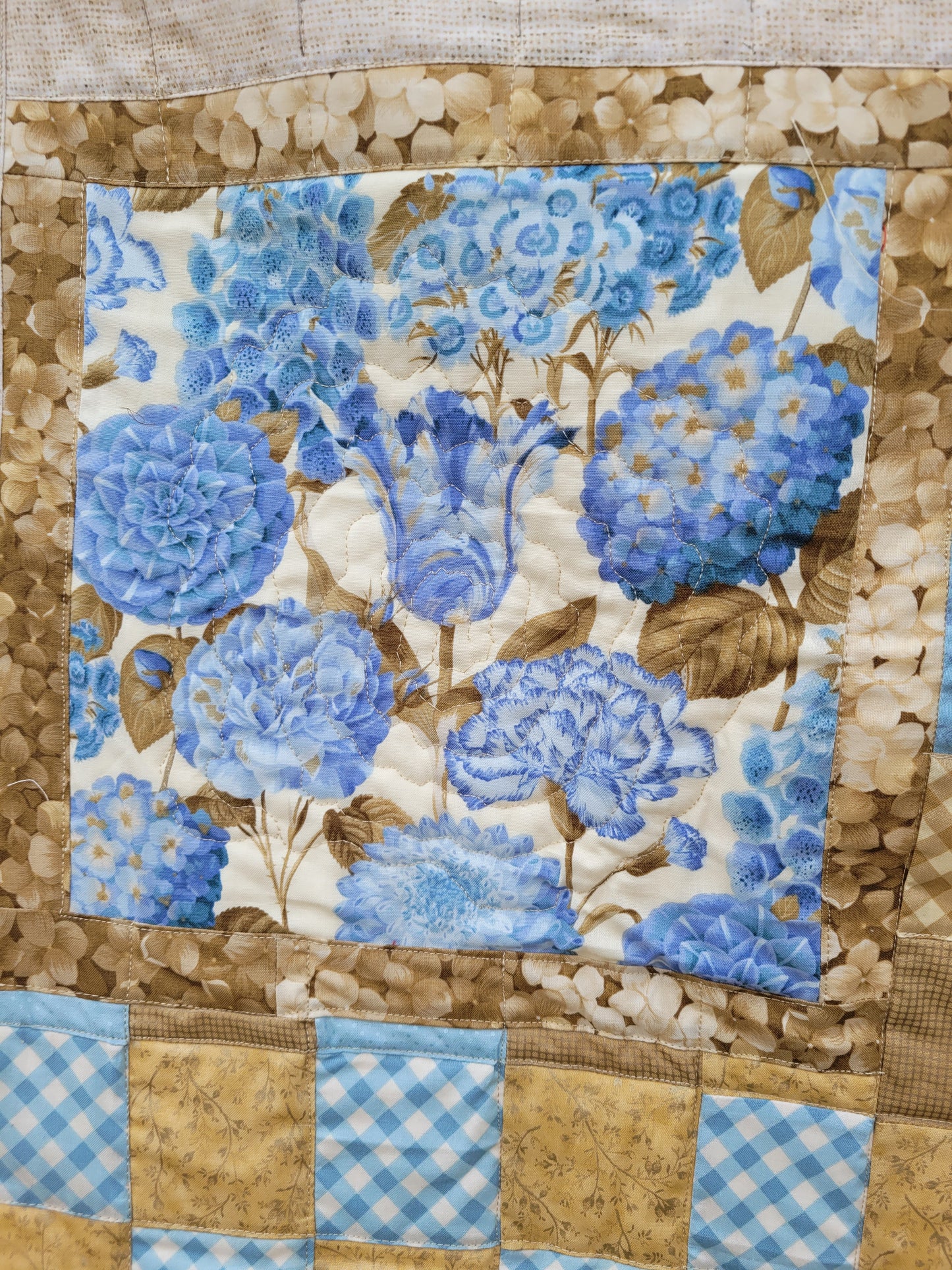 Handmade Hydrangea Baby Quilt