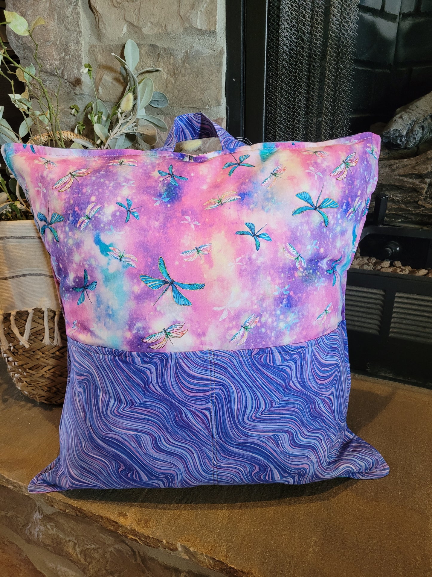 Pink Dragonflies Reading Pocket Pillow