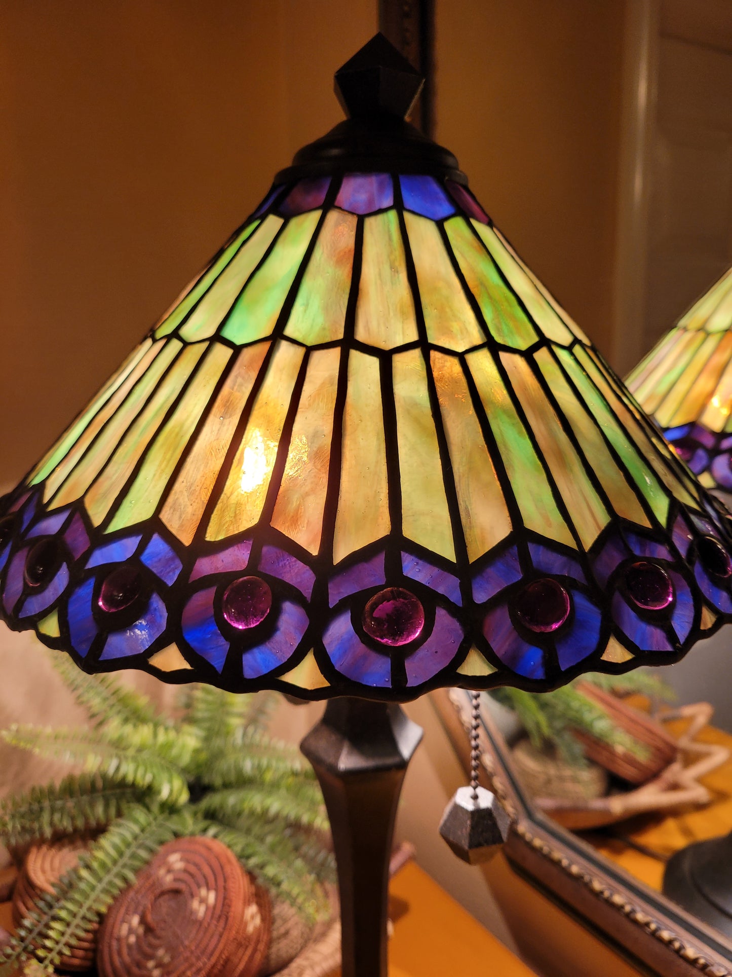 Vintage Stained Glass Lamp