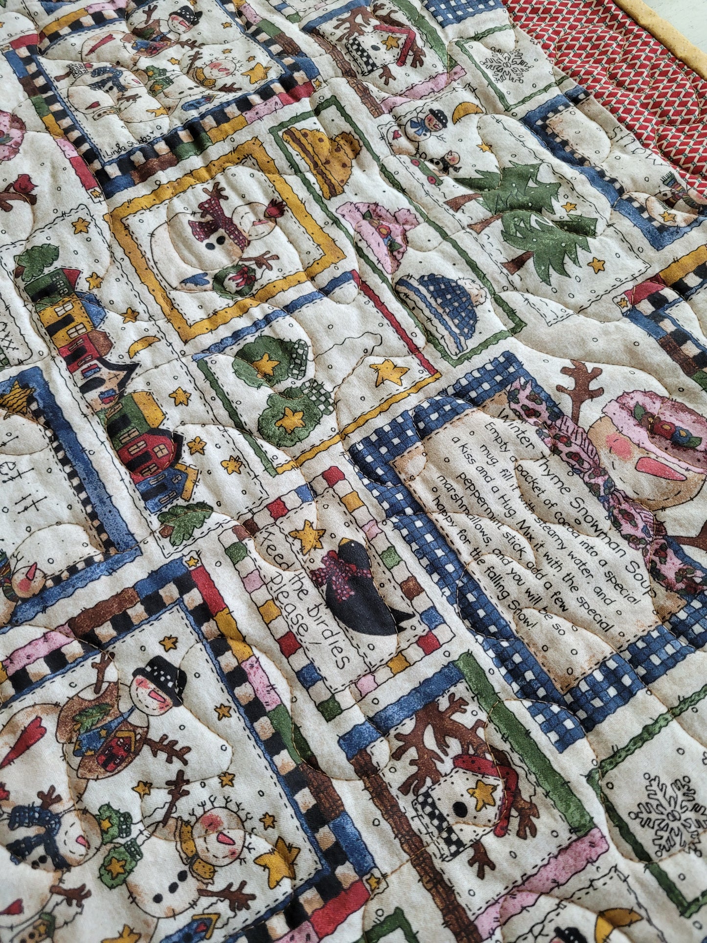 Handmade Folk Art Christmas Table Runner