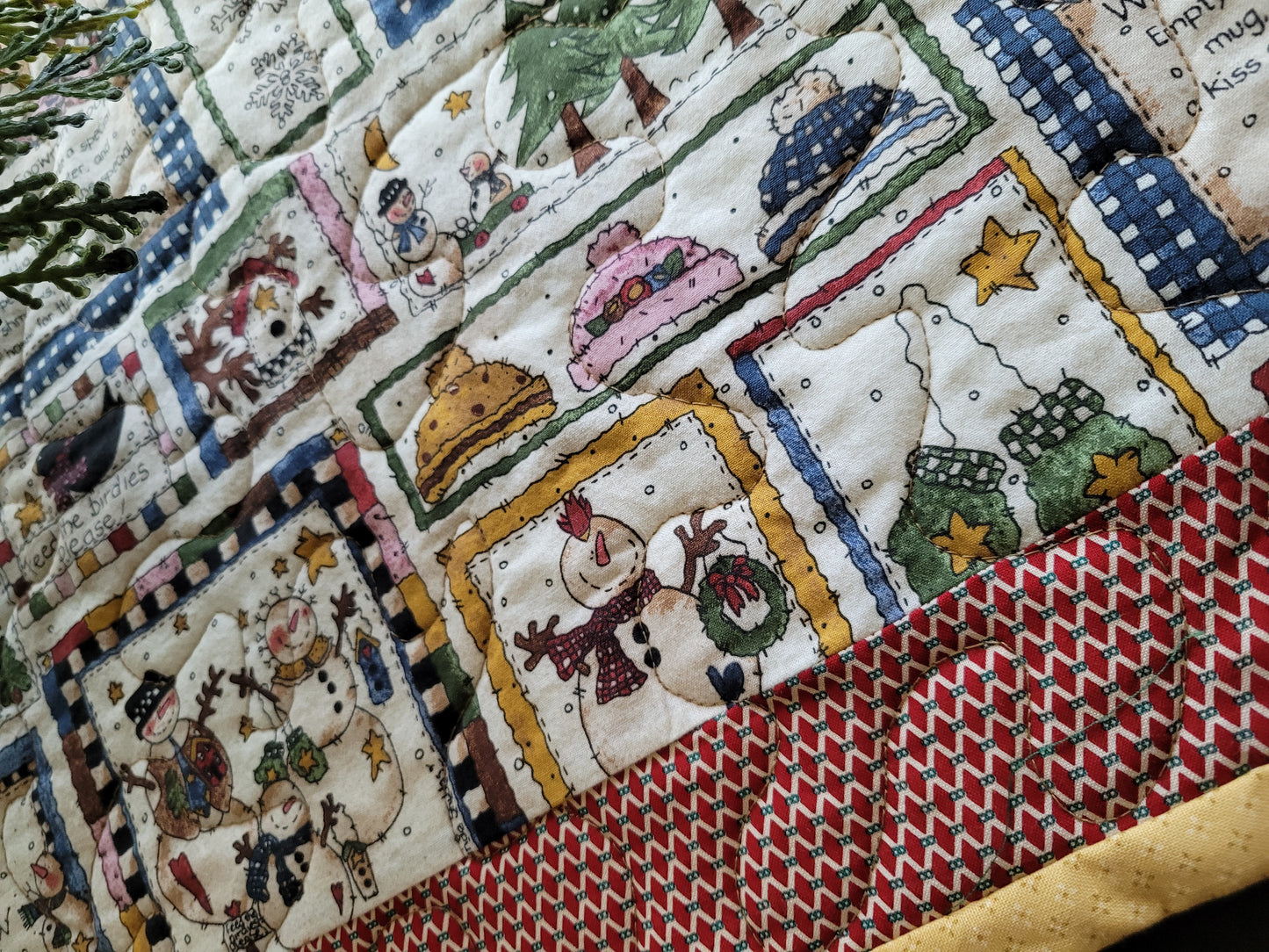 Handmade Folk Art Christmas Table Runner