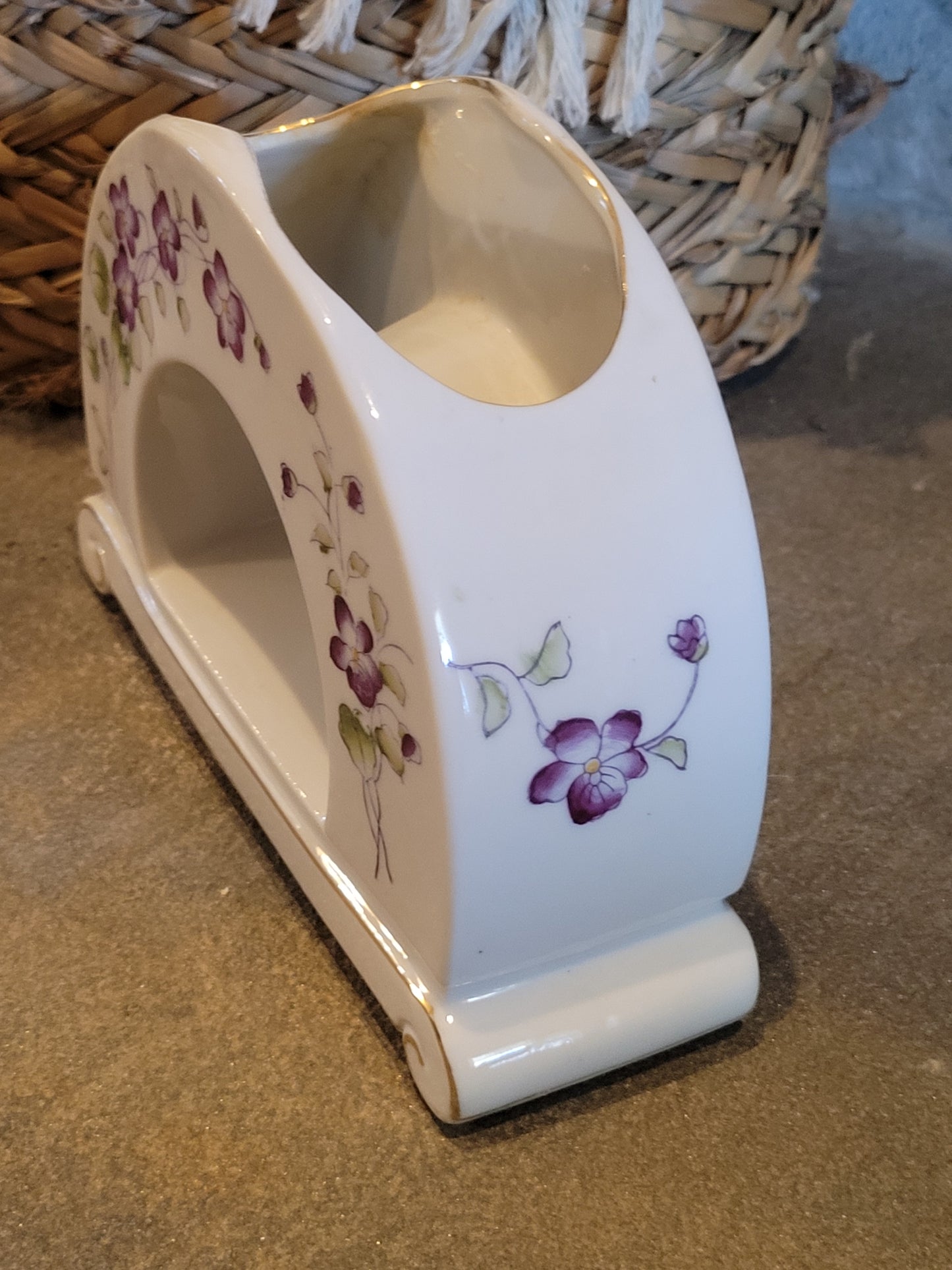 Vintage Porcelain Curved Vase