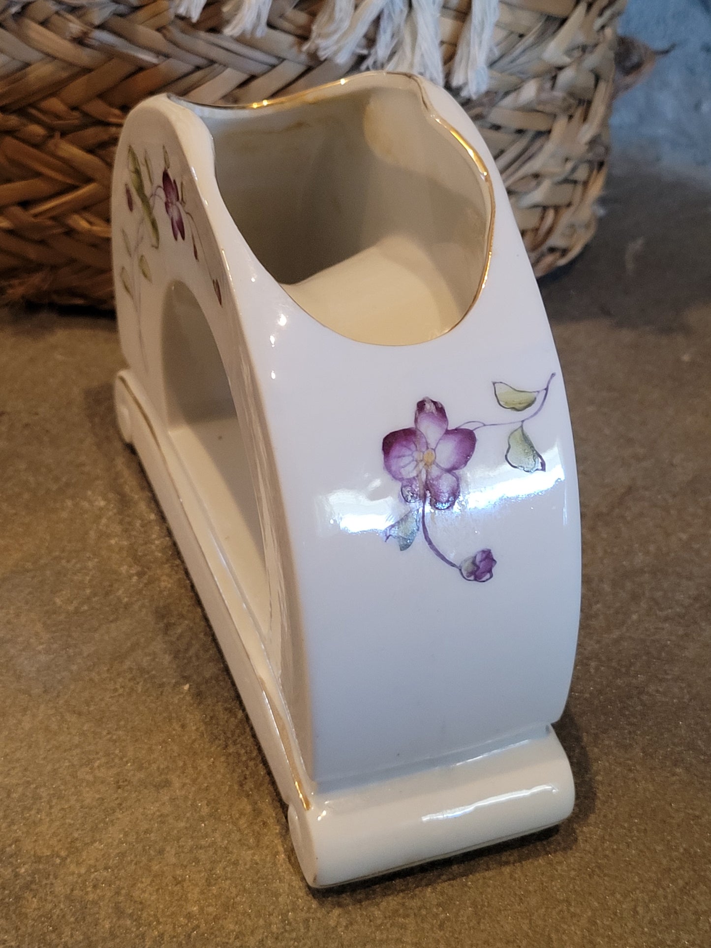 Vintage Porcelain Curved Vase