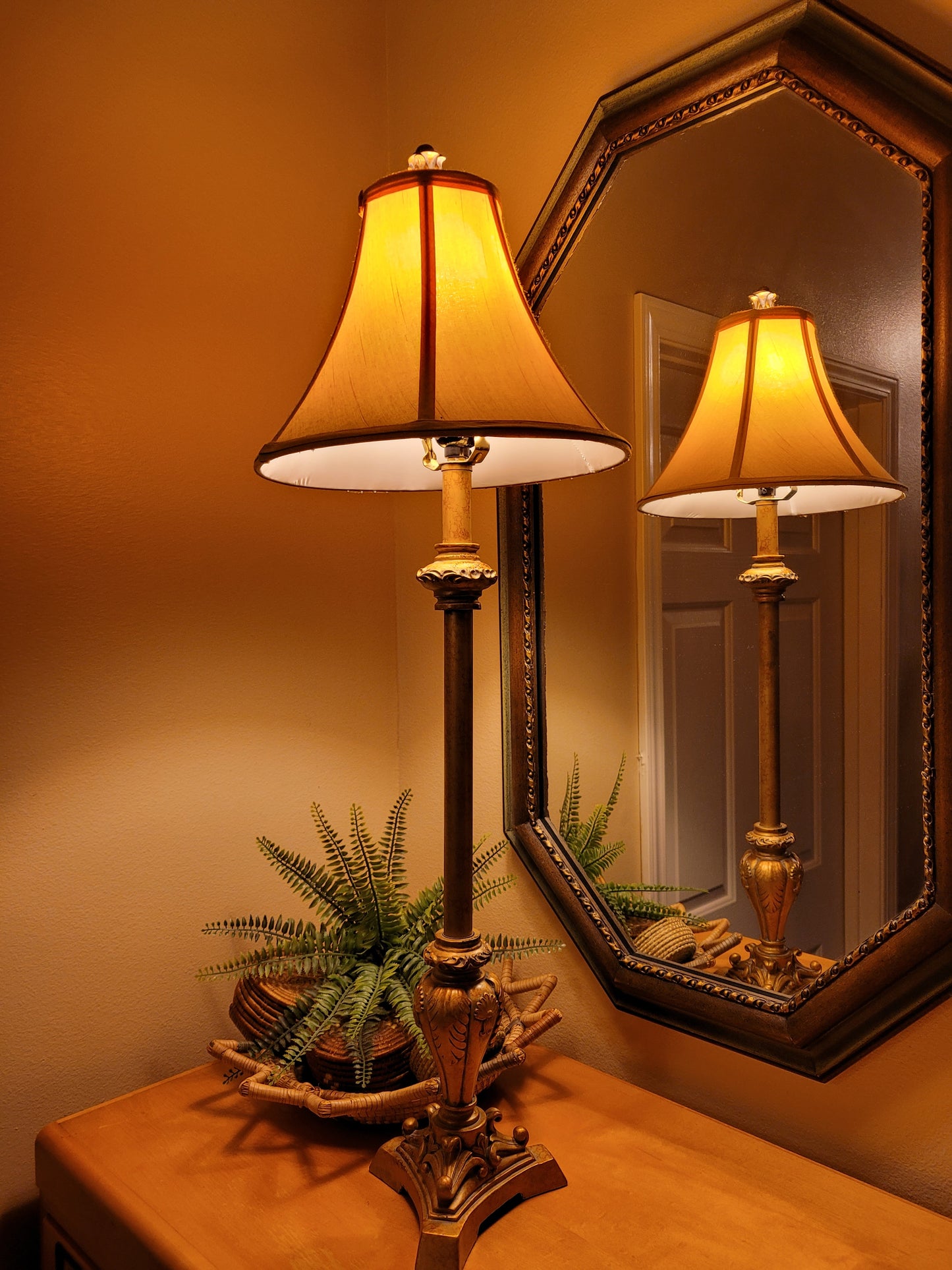 Vintage Candlestick Console Lamp