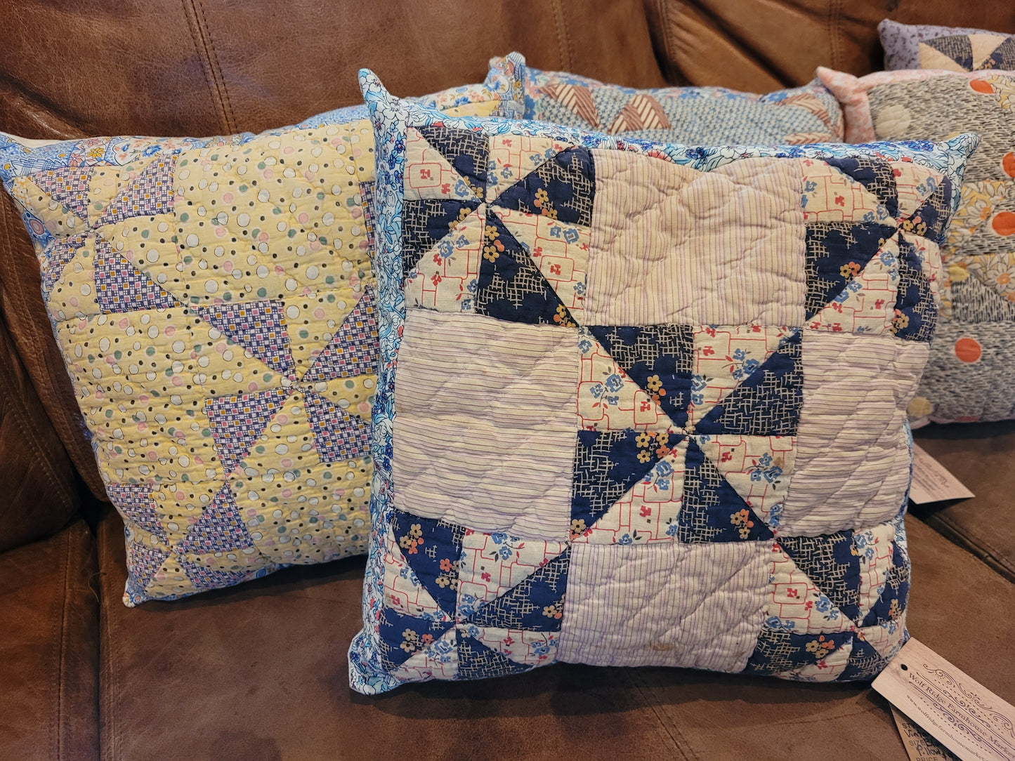 Assorted Vintage Quilt Block Pillows