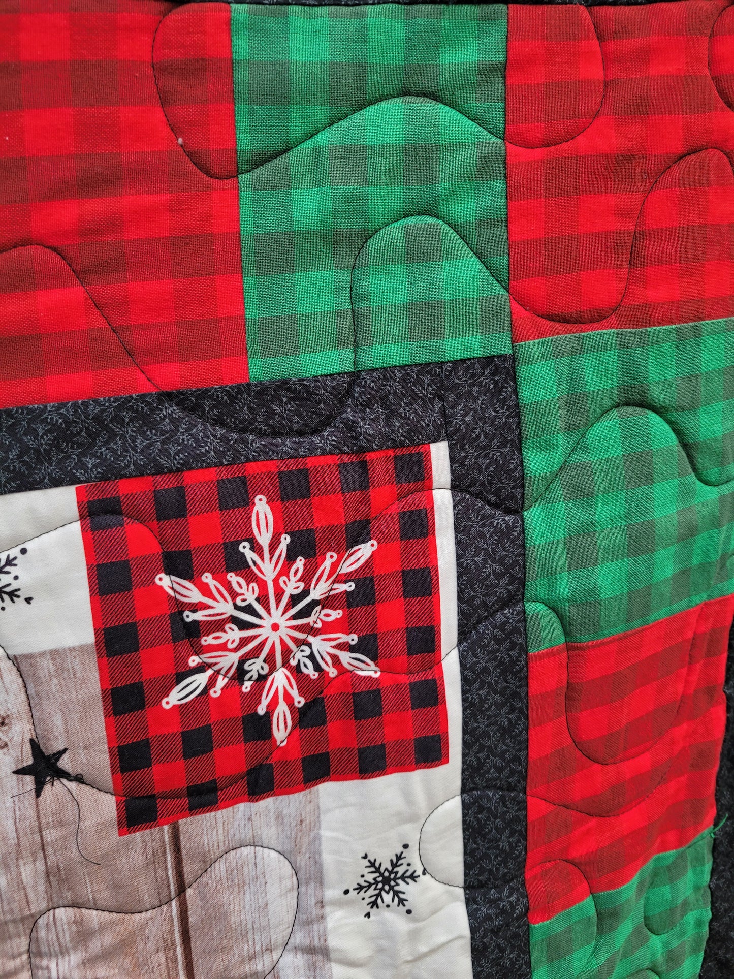 Handmade Reindeer Quilted Throw Blanket