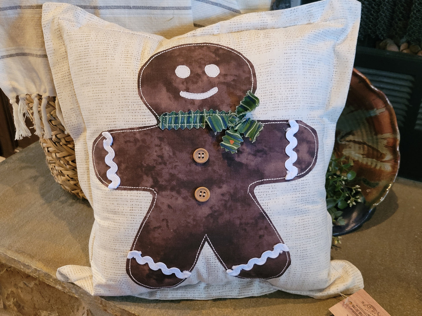 Gingerbread Man Throw Pillow