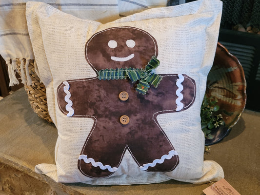 Gingerbread Man Throw Pillow