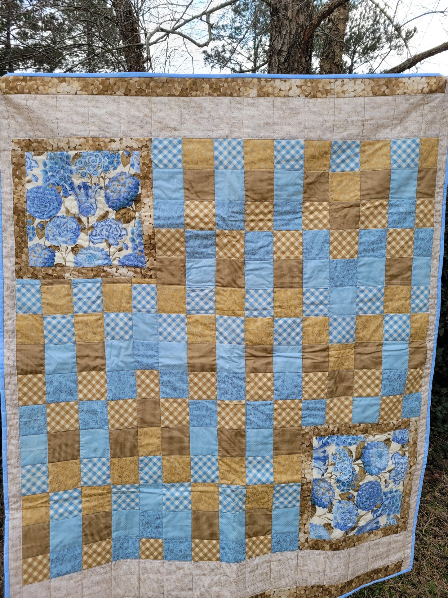 Handmade Hydrangea Baby Quilt