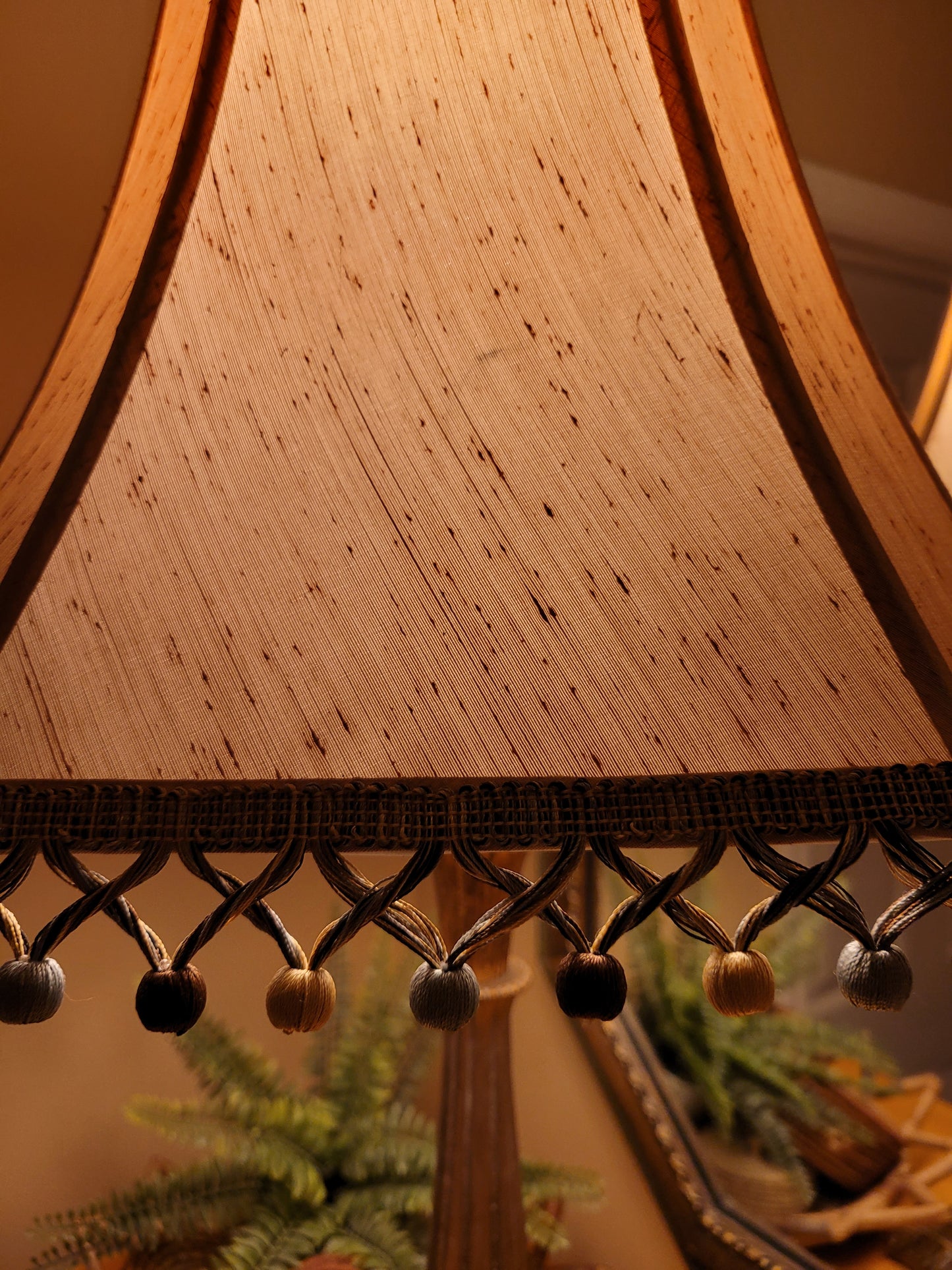 Vintage Gold-Toned Pedestal Lamp