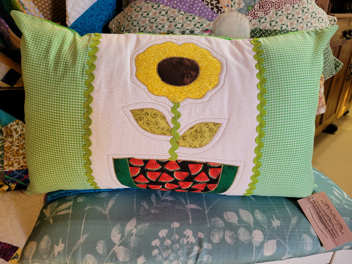 Sunflower & Watermelon Throw Pillow