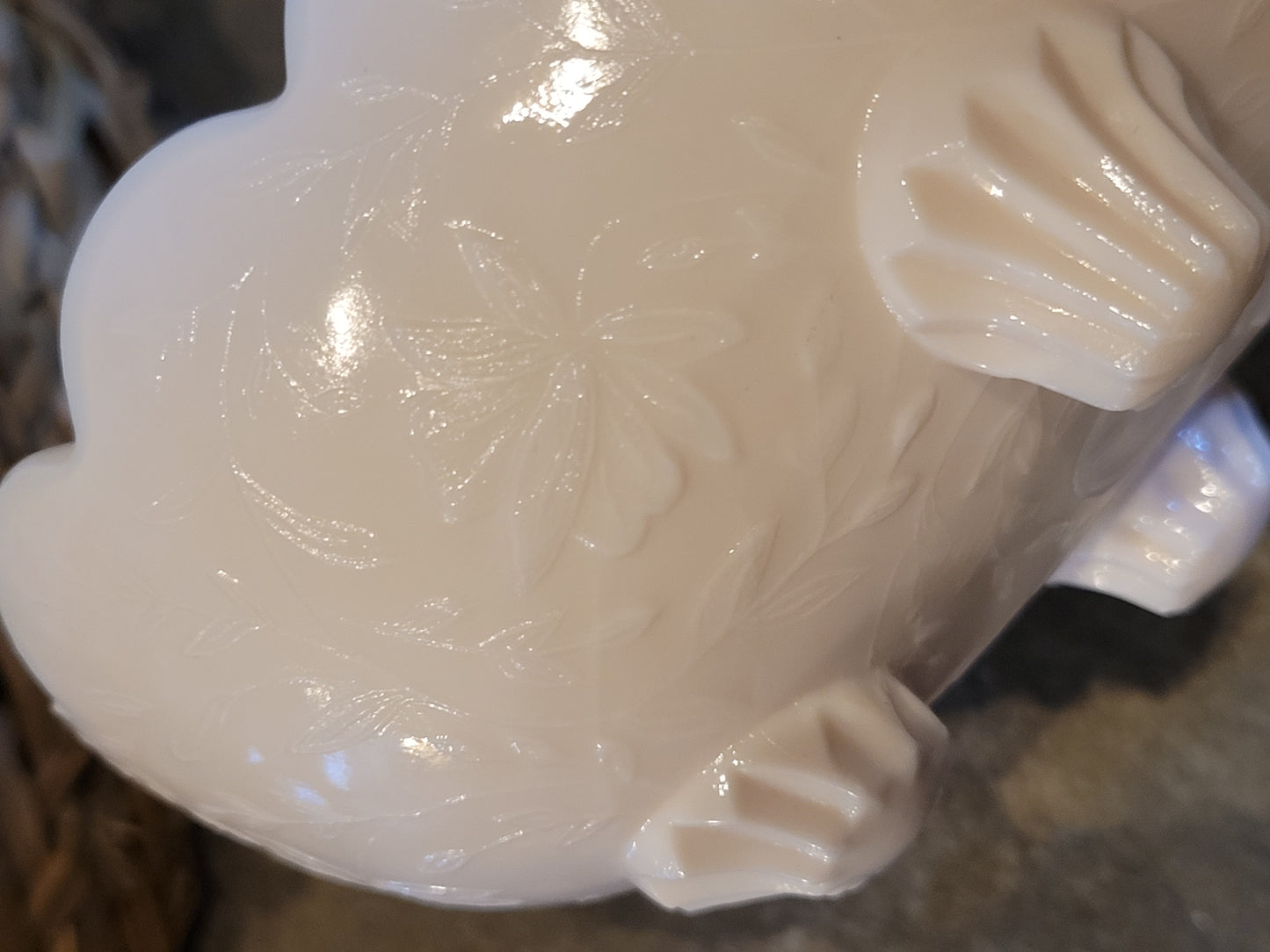 Vintage Pink Milk Glass Trinket Dish