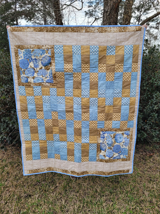 Handmade Hydrangea Baby Quilt