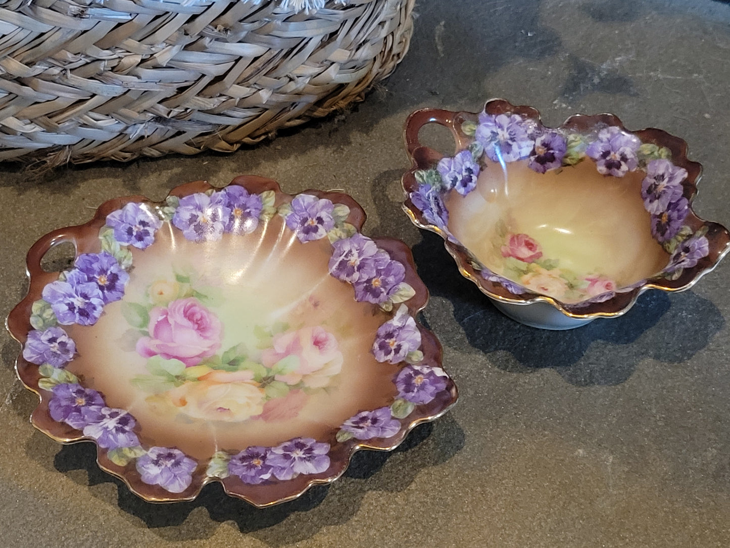 Antique Victoria Austria Sauce Nappy Bowl and Underplate