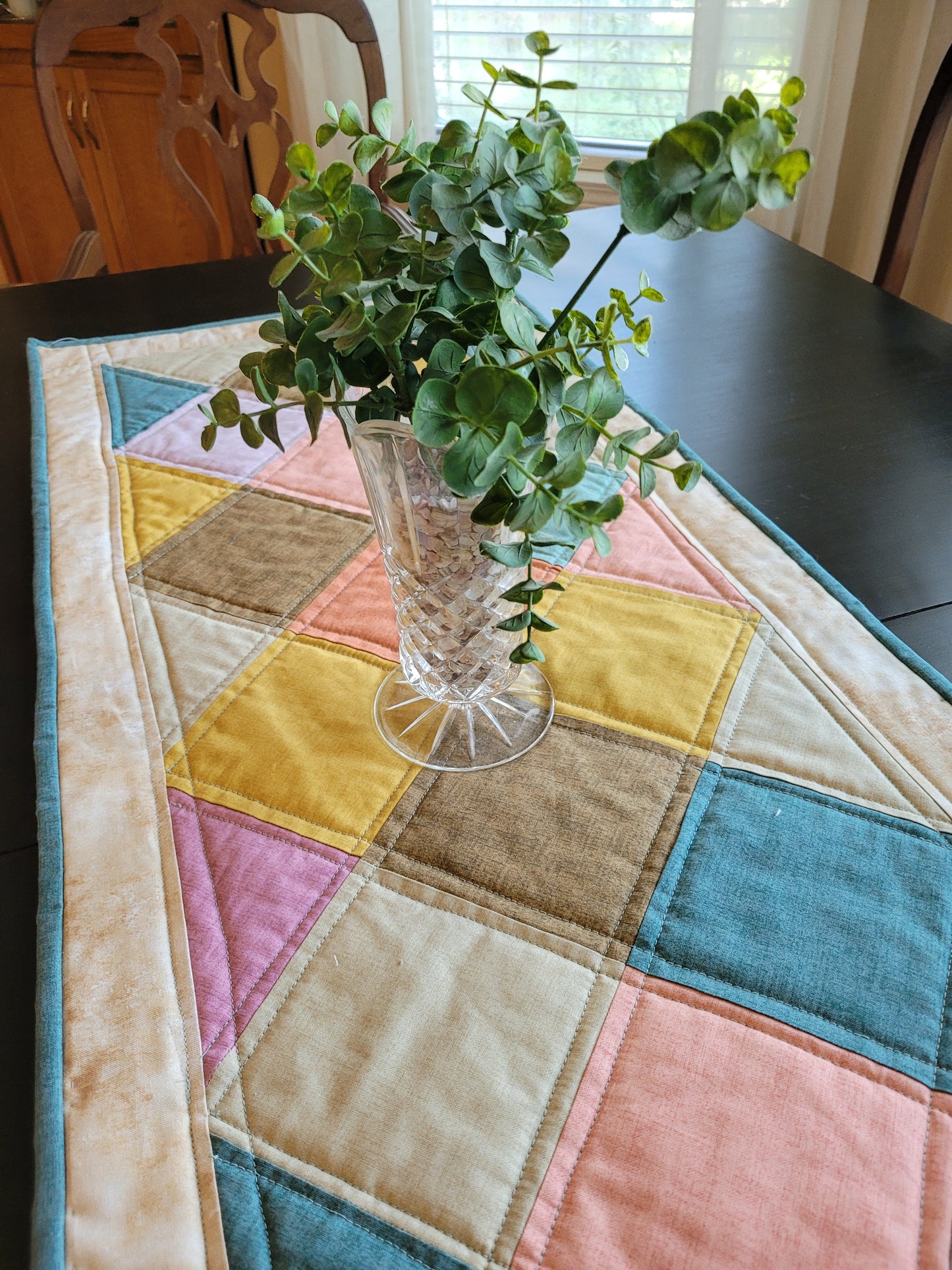 Handmade Modern Pastels Table Runner
