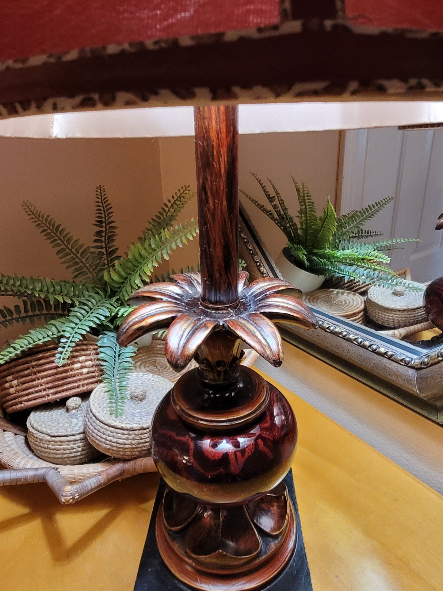 Vintage Lamp with Red Accents
