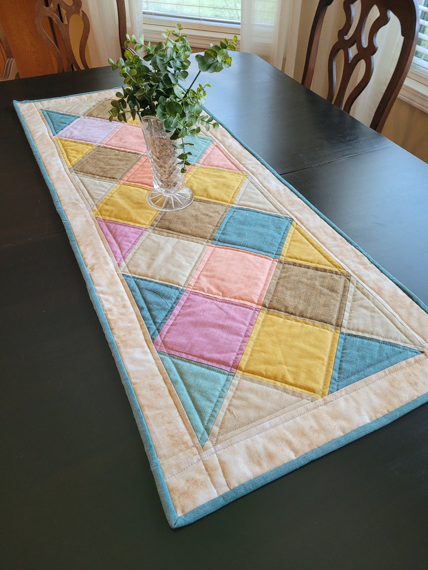 Handmade Modern Pastels Table Runner