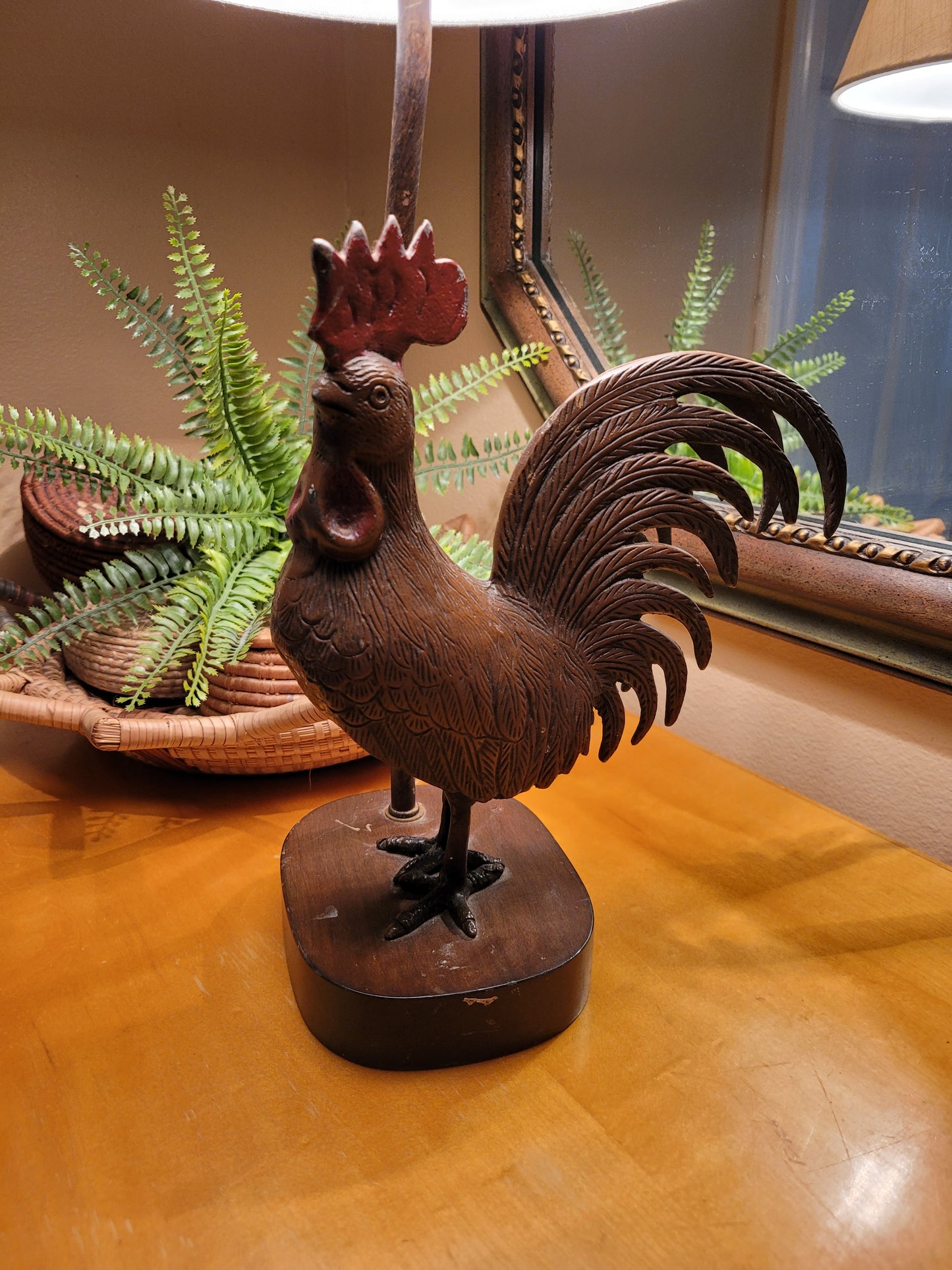 Vintage Signed Frederick Cooper Rooster Lamp