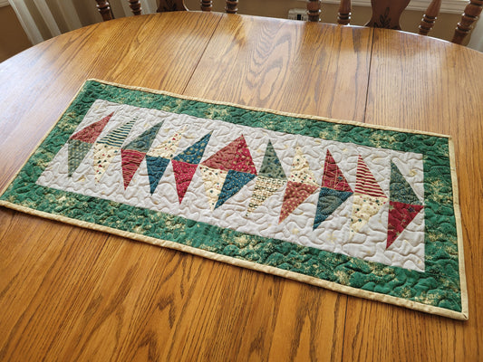 Handmade Christmas Flying Geese Table Runner