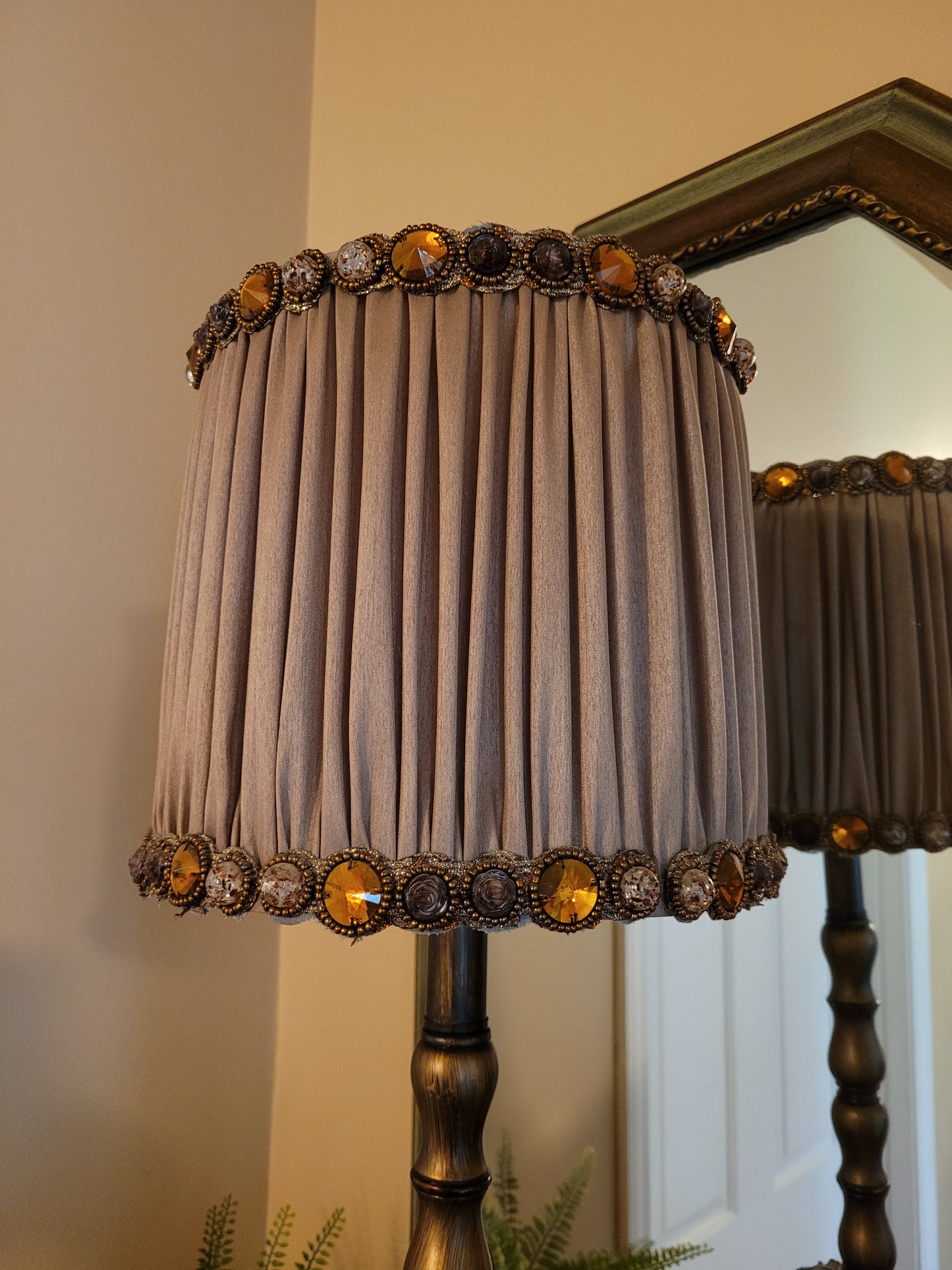 Vintage Candlestick Lamp with glass details