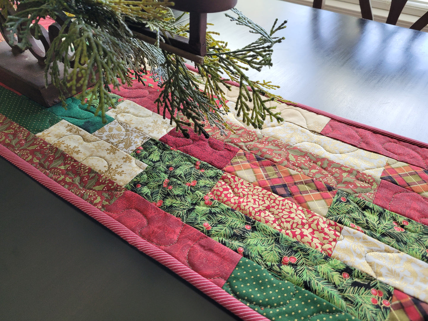 Handmade Patchwork Christmas Table Runner