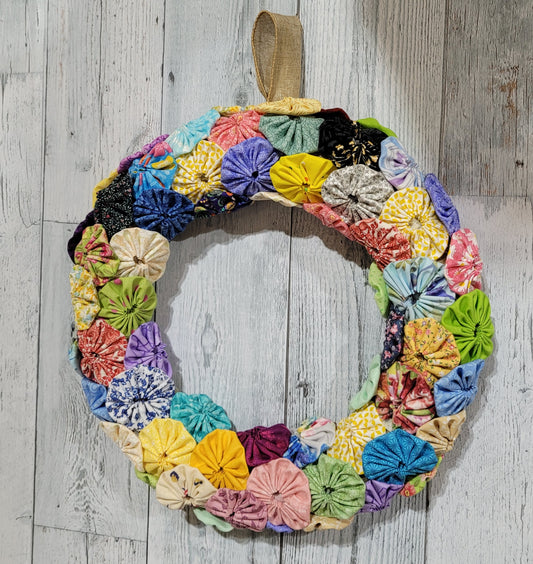 Handmade YoYo Wreath