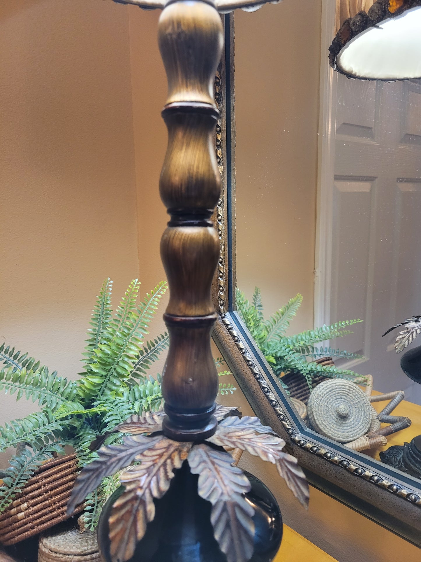 Vintage Candlestick Lamp with glass details