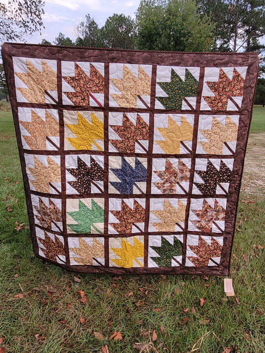 Handmade Maple Leaf Throw Blanket