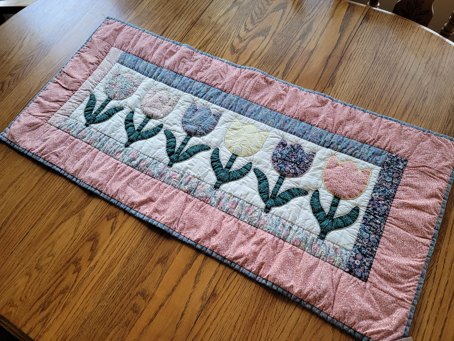 Vintage Hand-Quilted Tulips