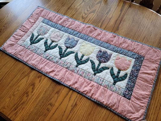 Vintage Hand-Quilted Tulips