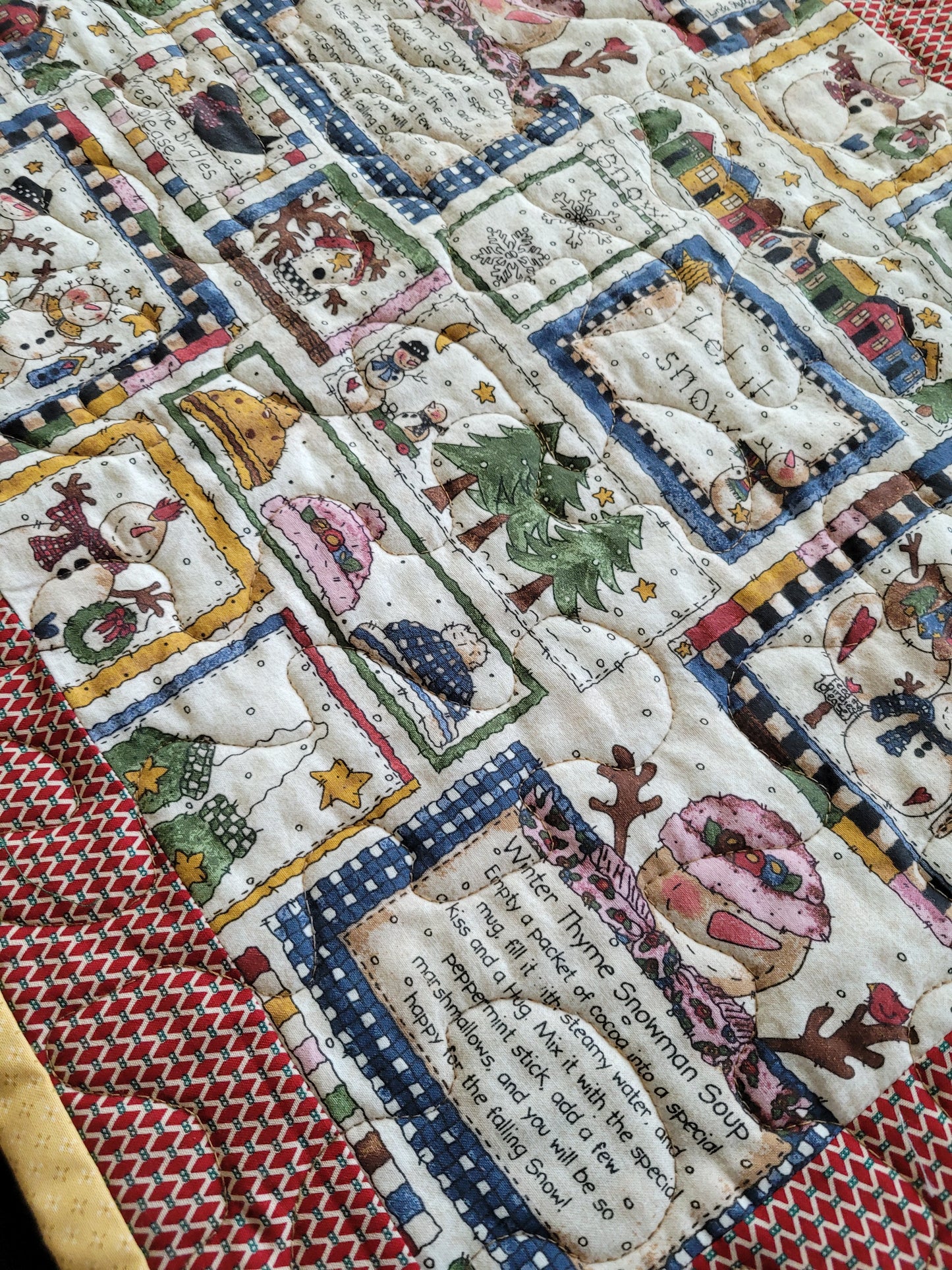 Handmade Folk Art Christmas Table Runner