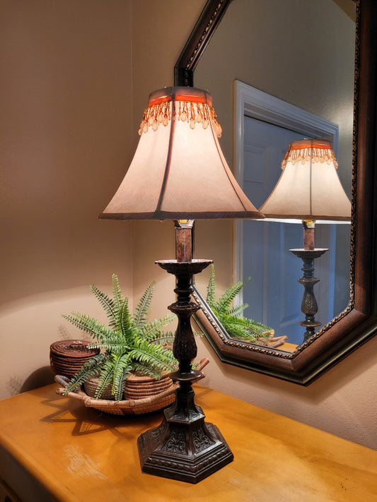 Vintage Cast Metal Pedestal Lamp