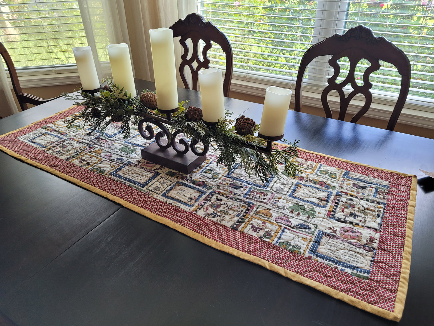 Handmade Folk Art Christmas Table Runner