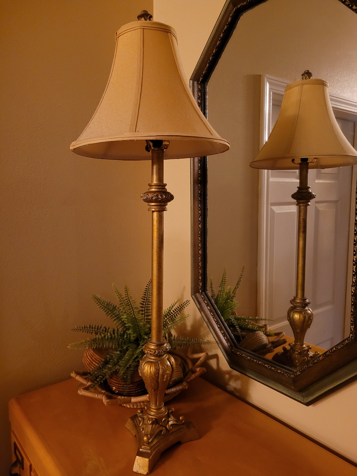 Vintage Candlestick Console Lamp