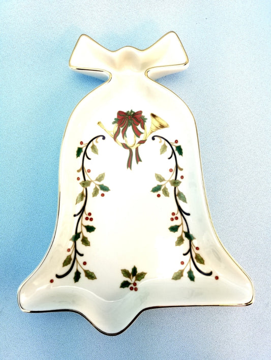 Vintage Mikasa Porcelain Bell Shape Candy/Nut Dish "Holiday Elegance"