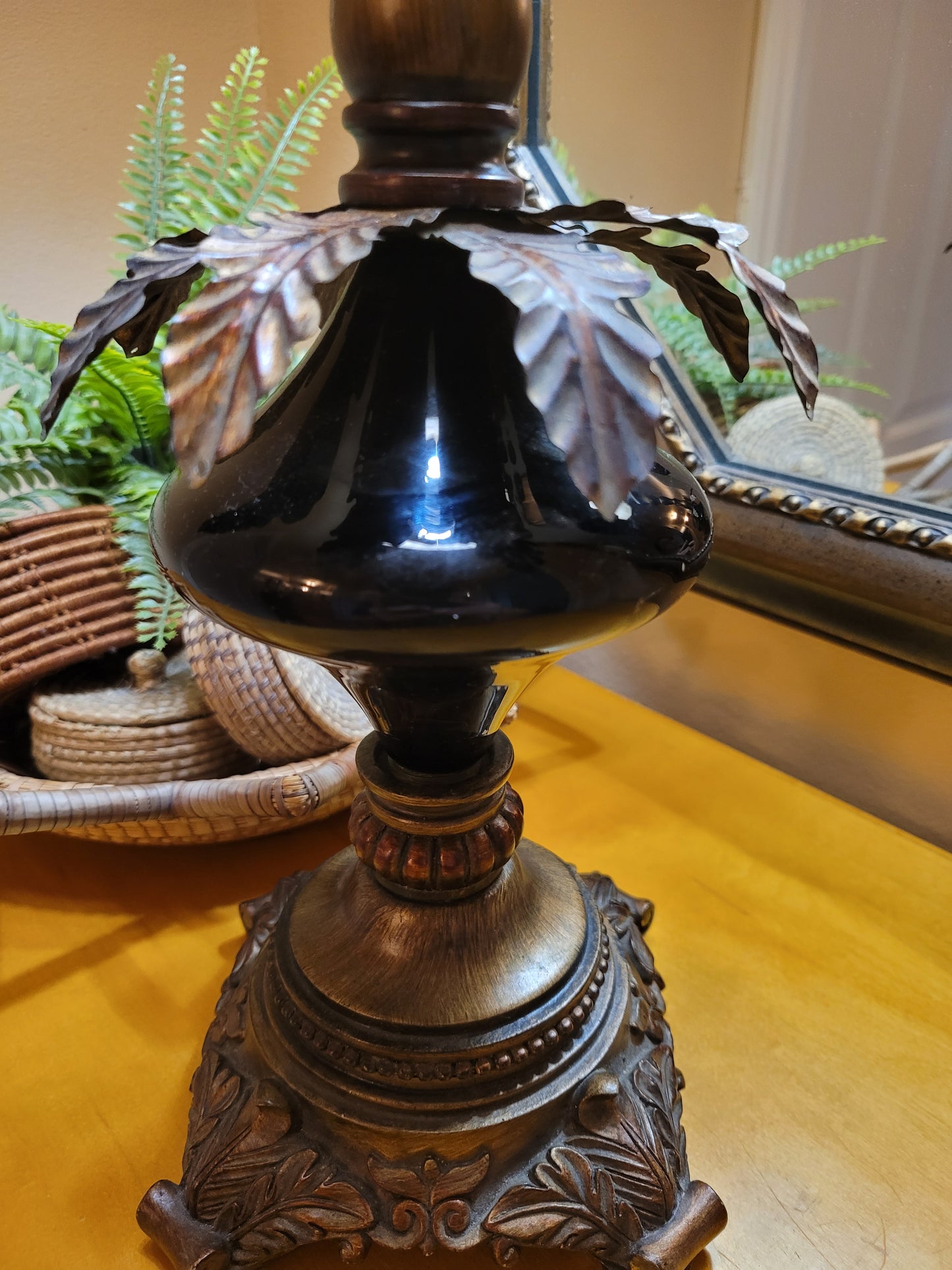 Vintage Candlestick Lamp with glass details