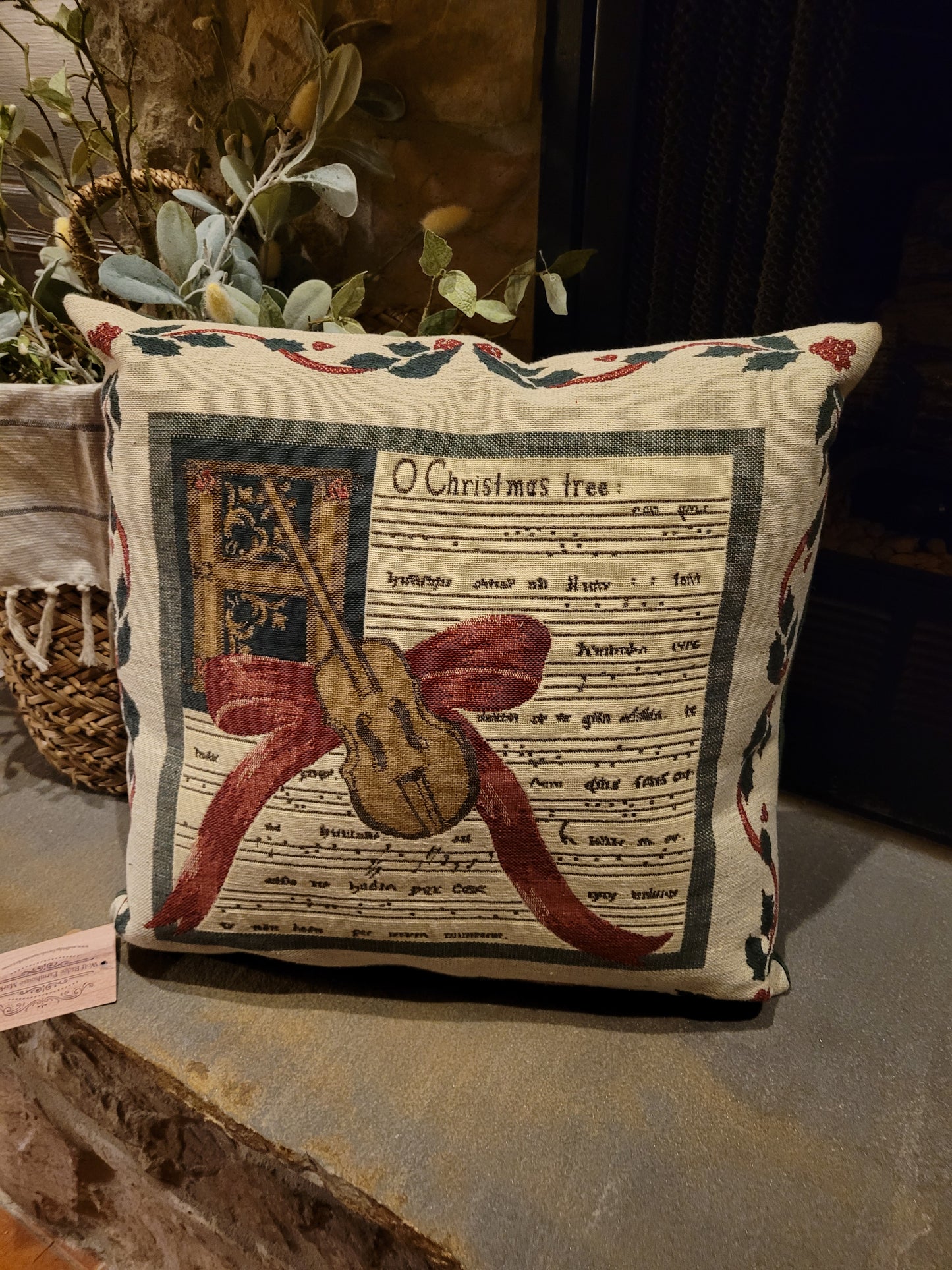 O Christmas Tree Vintage Tapestry Pillow