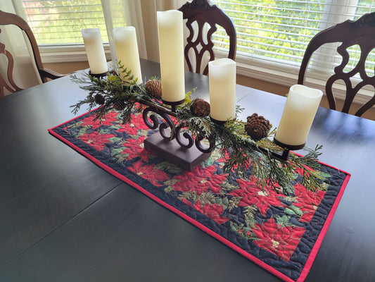Handmade Poinsettia Table Runner