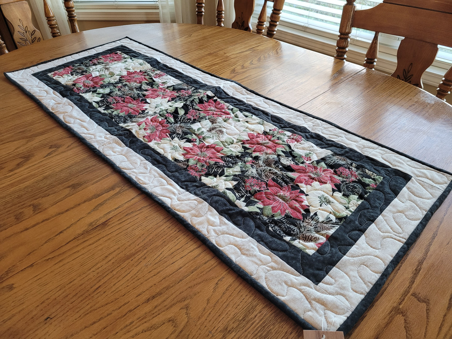 Poinsettia Christmas Table Runner