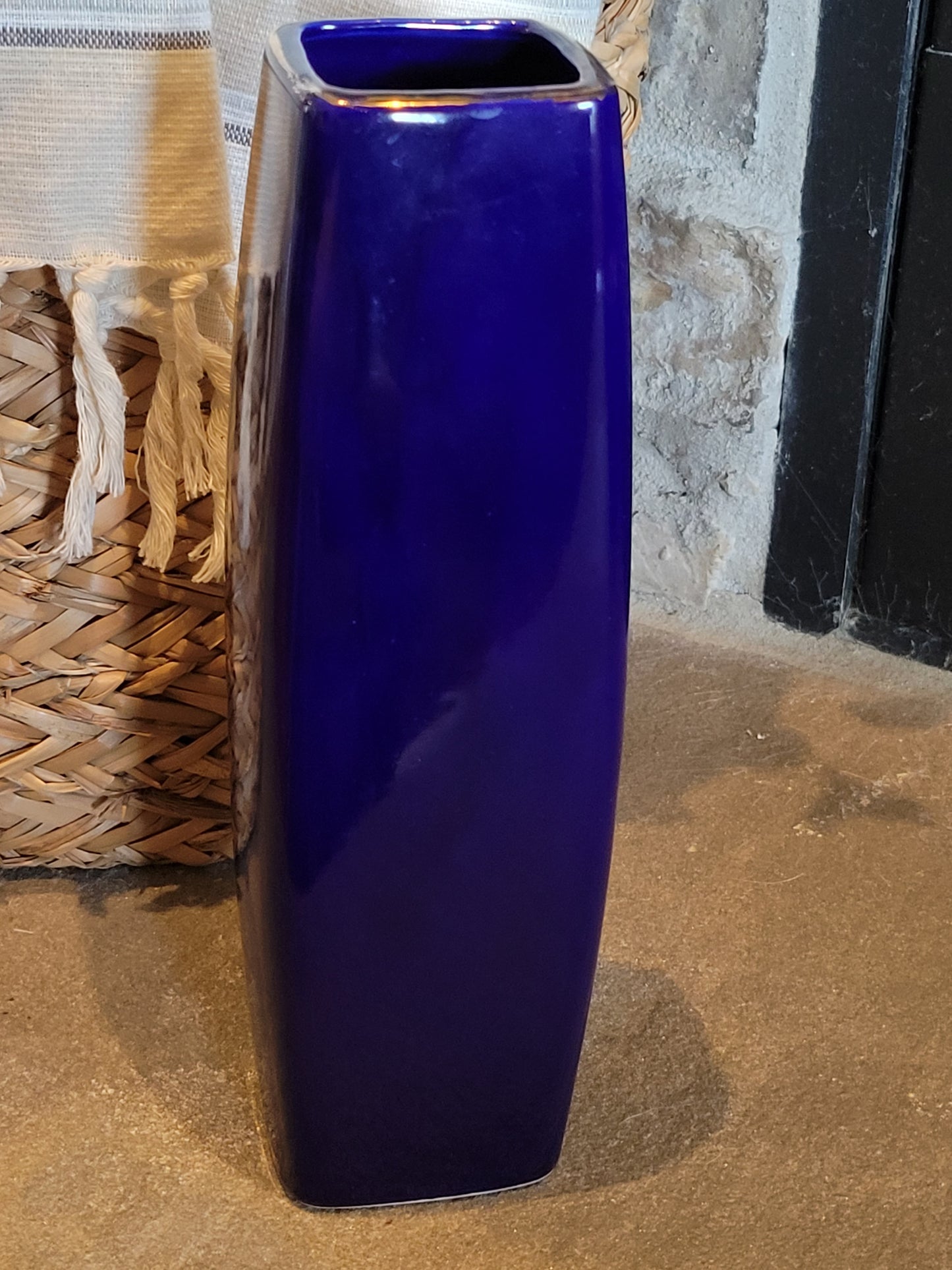 Vintage Inerpur Cobalt Vase with Gold Details
