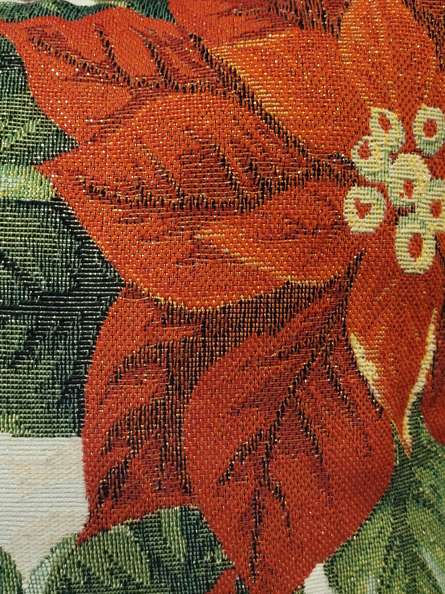 Poinsettia Tapestry Throw Pillow