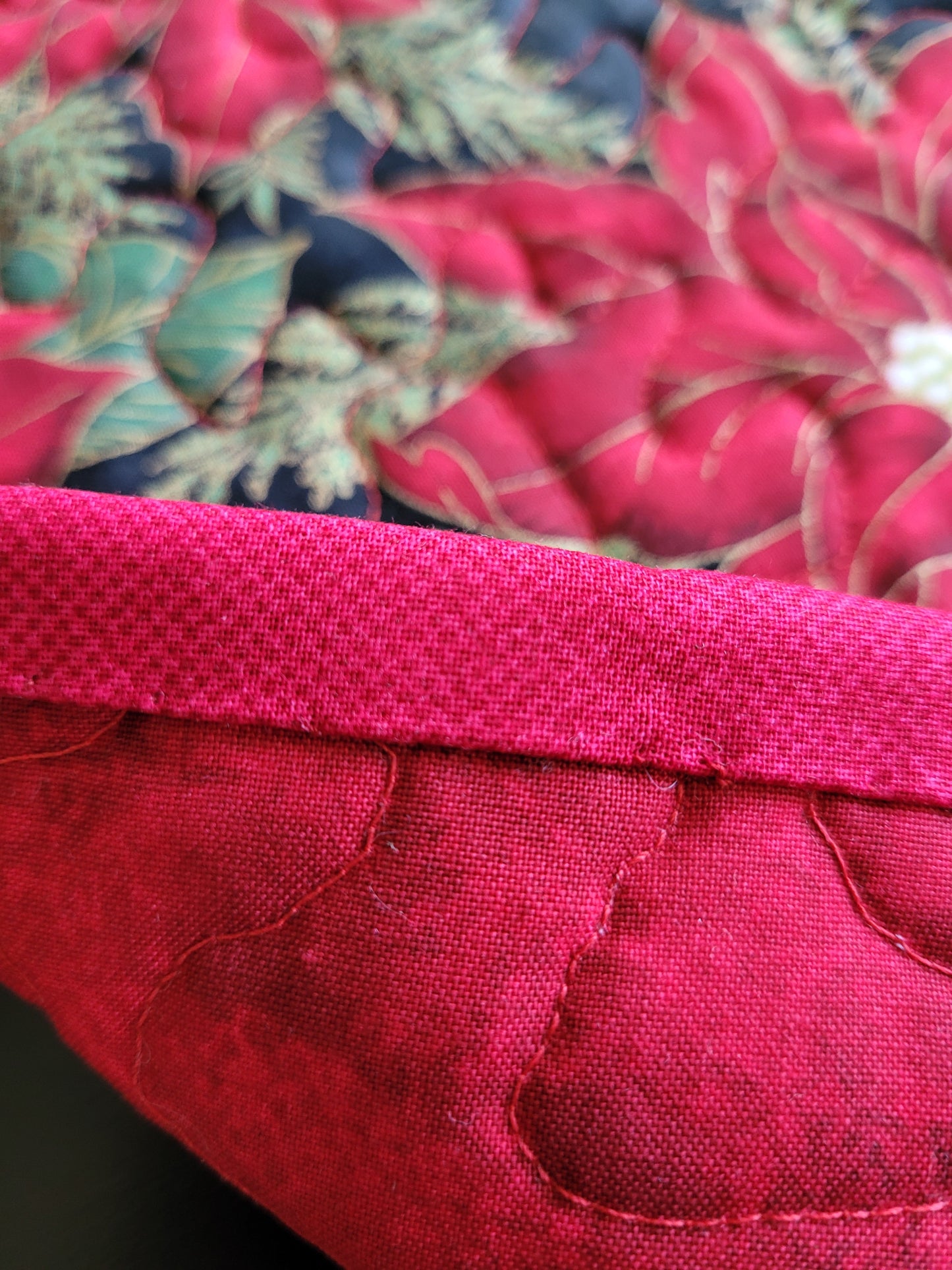 Handmade Poinsettia Table Runner