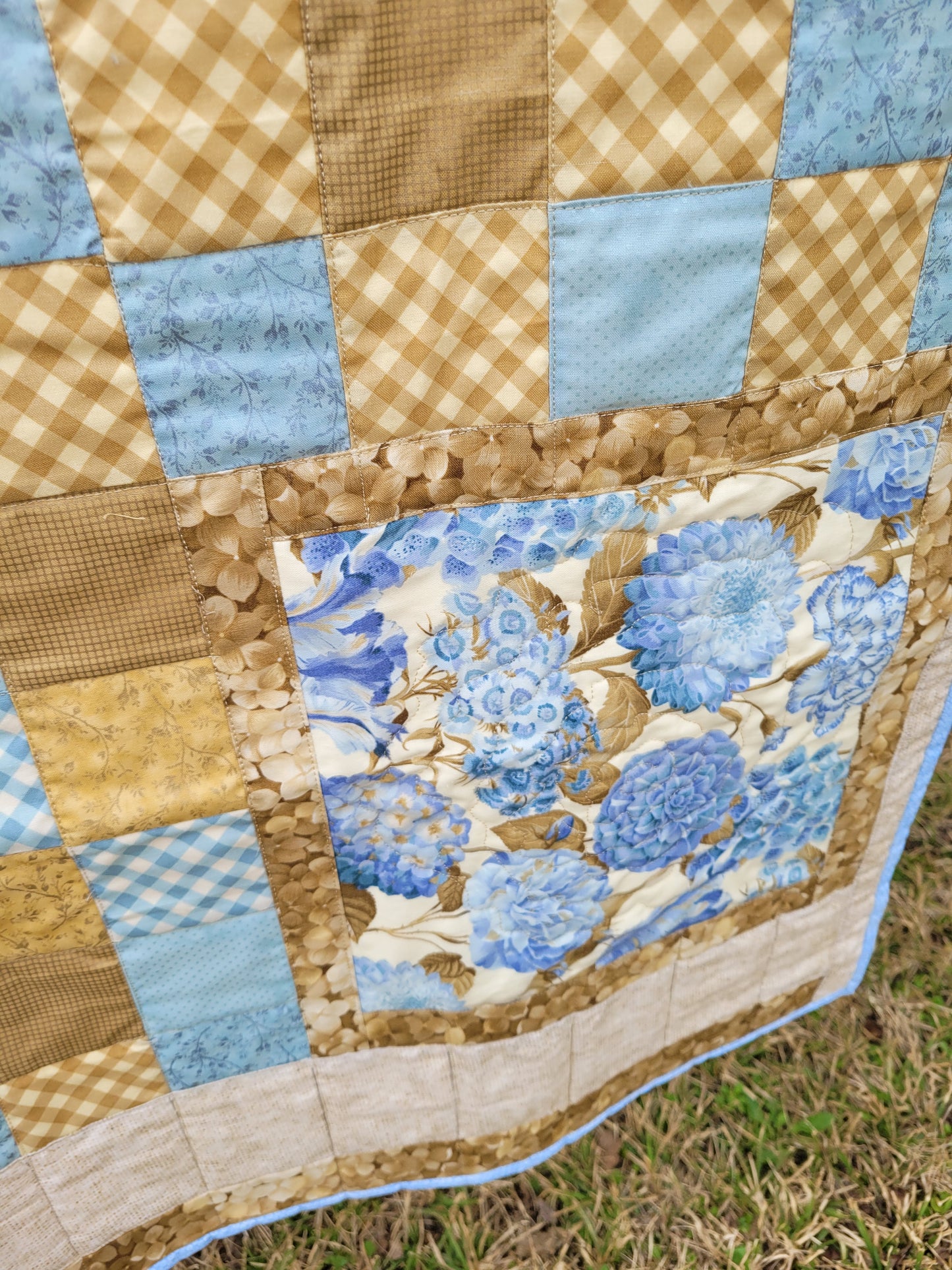 Handmade Hydrangea Baby Quilt