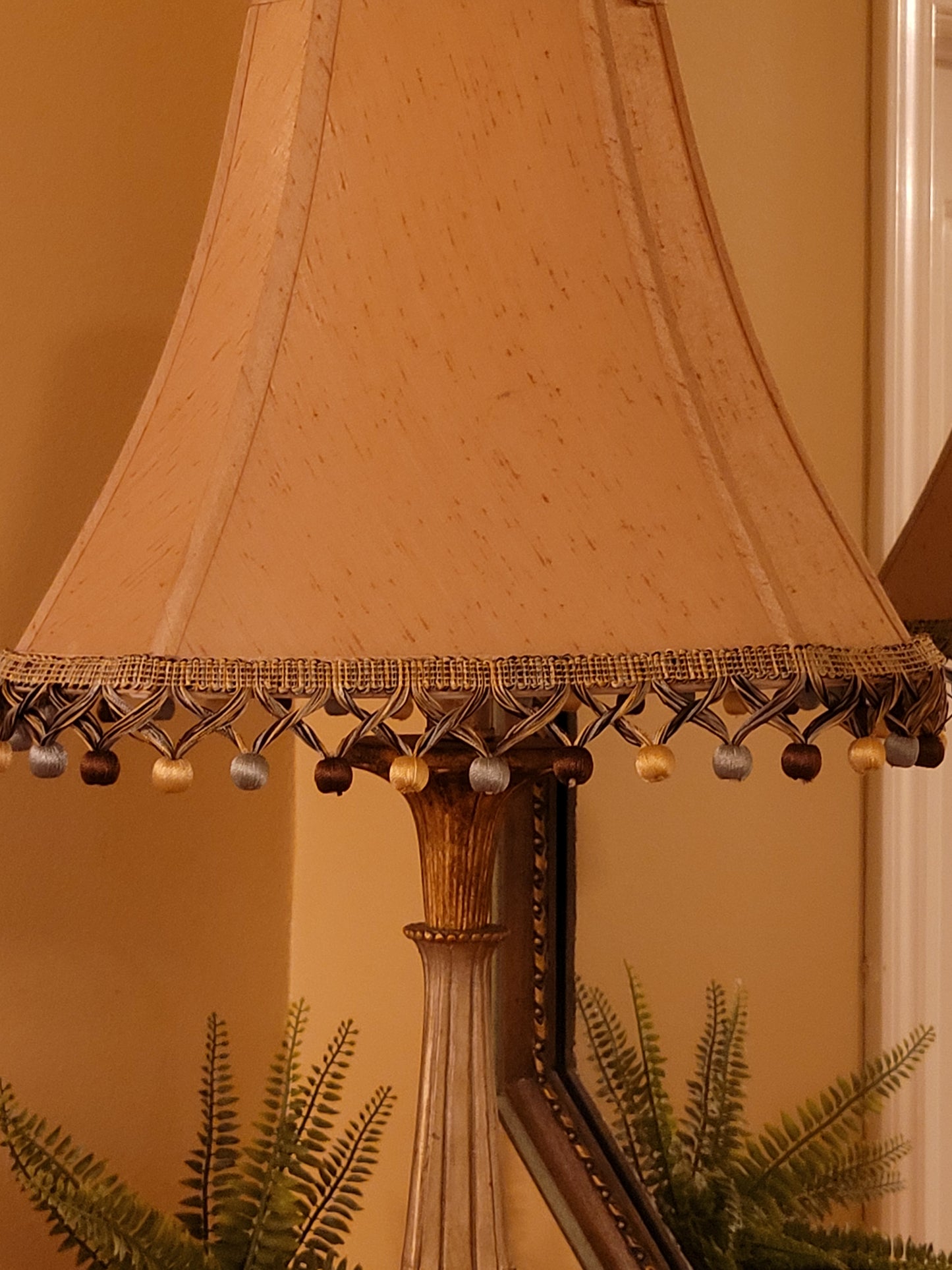 Vintage Gold-Toned Pedestal Lamp