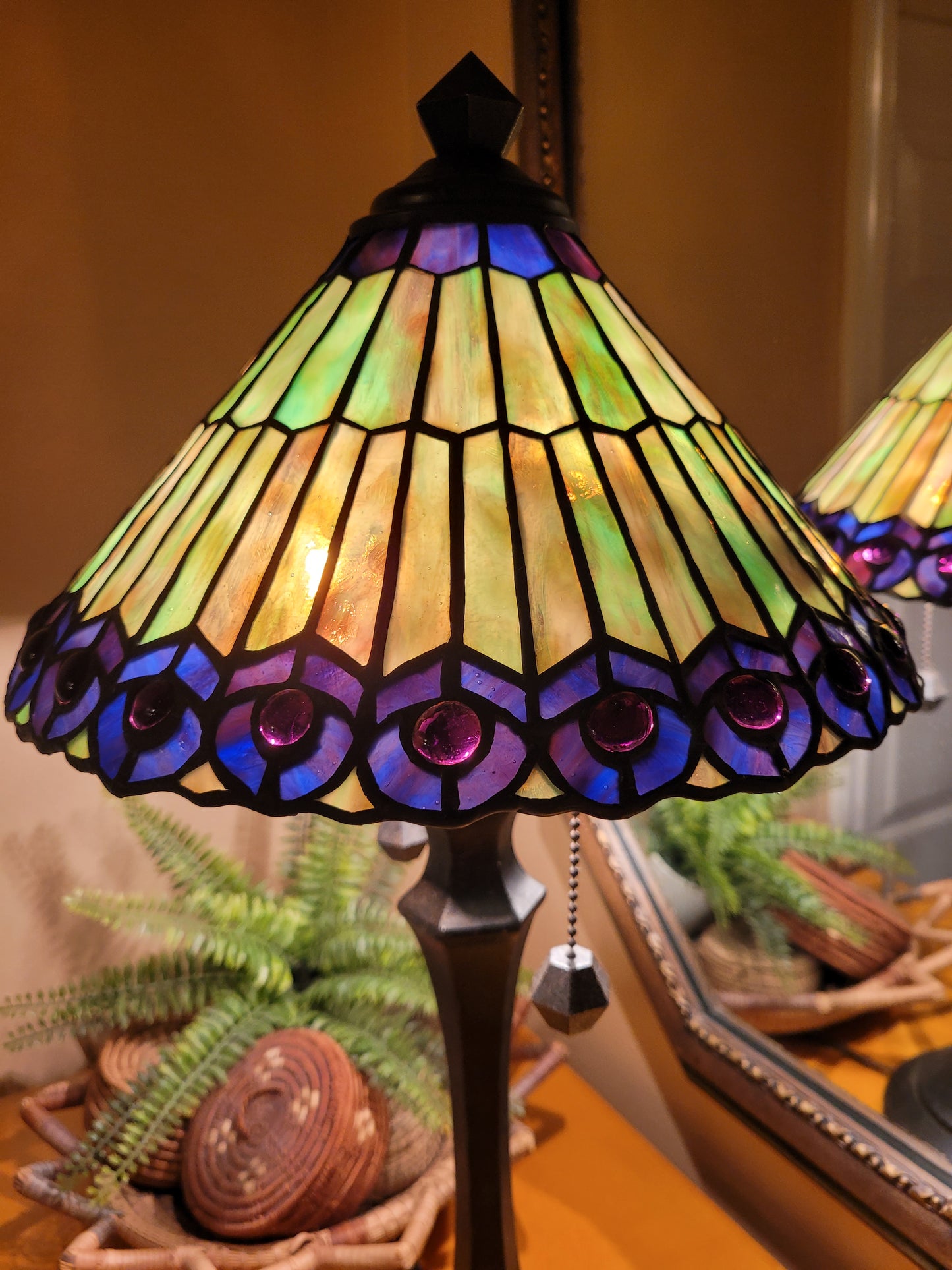 Vintage Stained Glass Lamp